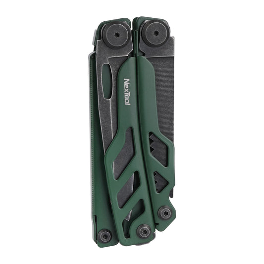 NexTool Flagship Pro Green / Black Stonewashed Multi-Tool 16 Functions with Nylon Pouch