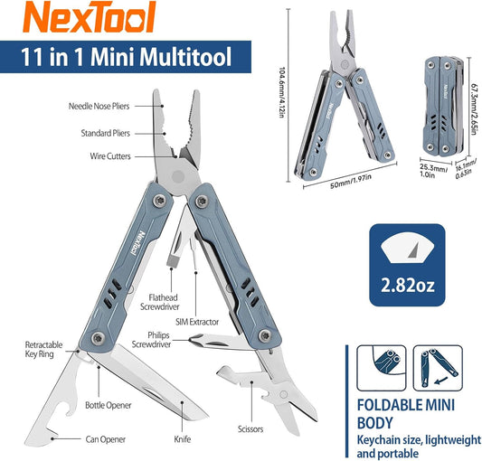 NexTool Mini Sailor S11 Blue Compact Multi-Tool with 11 Functions