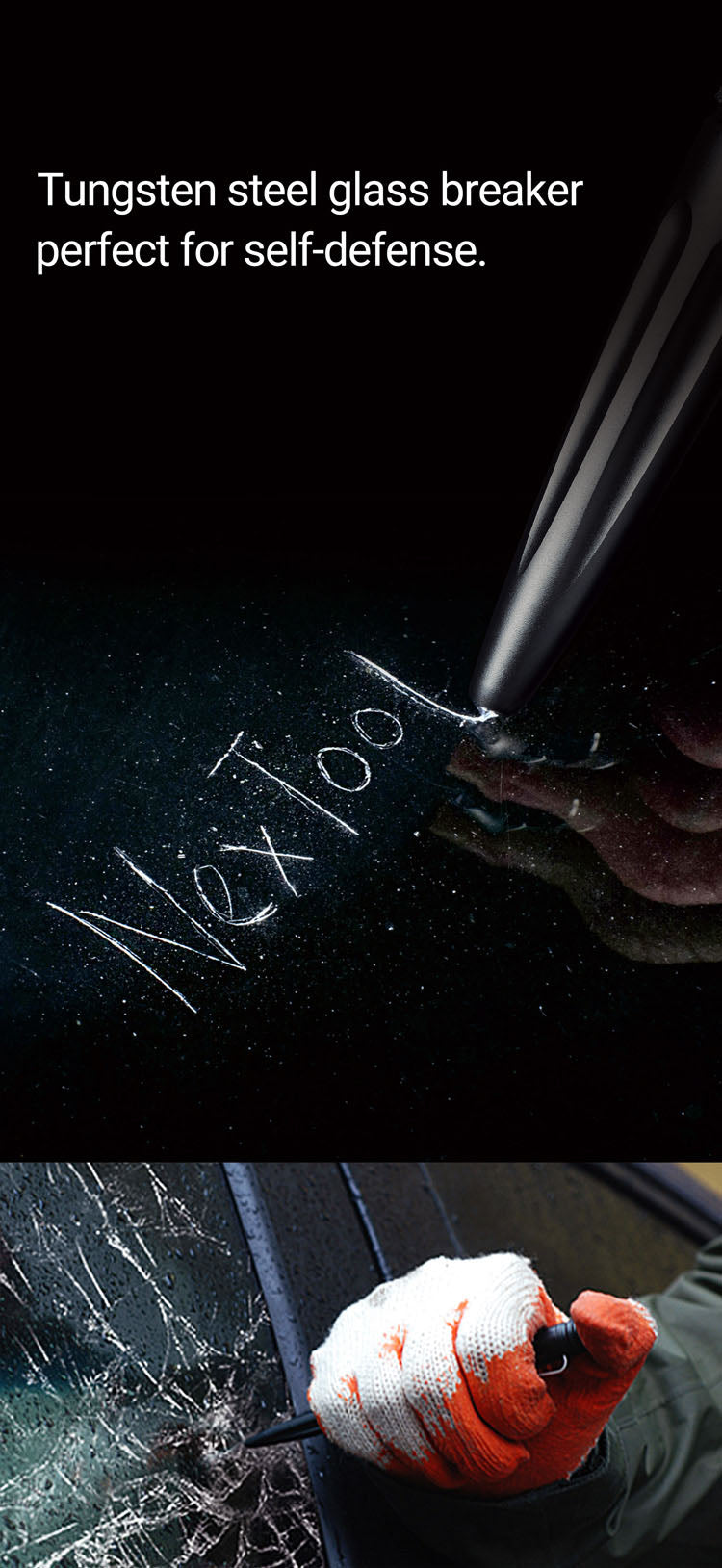 NexTool Guardian 6061-T6 Aluminium Tactical Pen with Tungsten Glass Breaker and Fisher Space Pen Cartridge