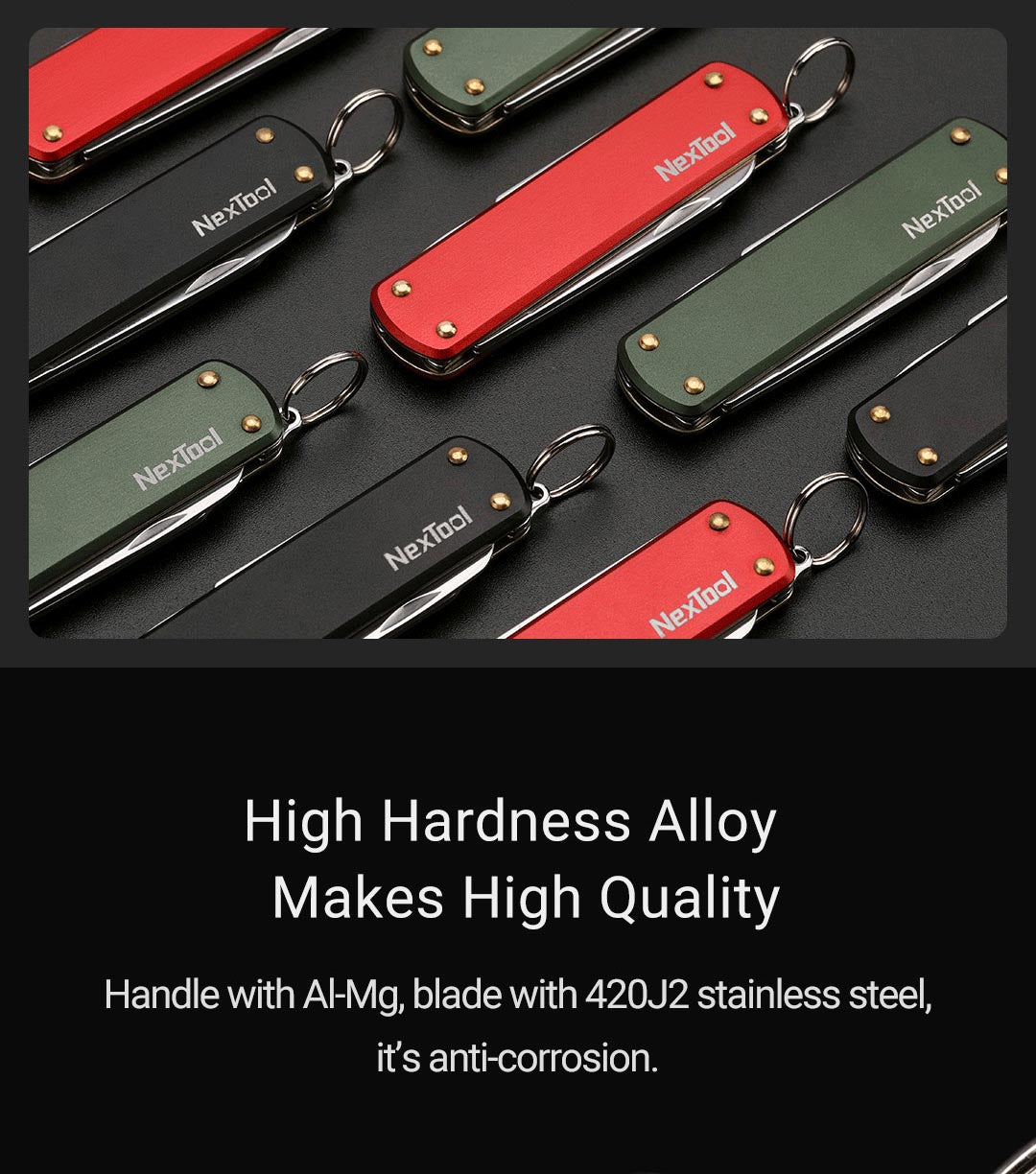 NexTool Mini Multi Functional Pocket Knife Black Aluminium