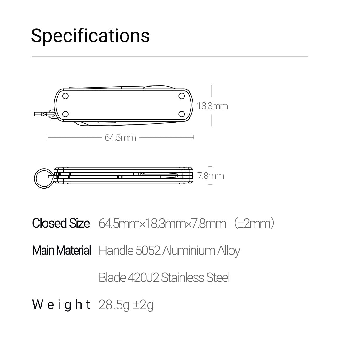 NexTool Mini Multi Functional Pocket Knife Black Aluminium