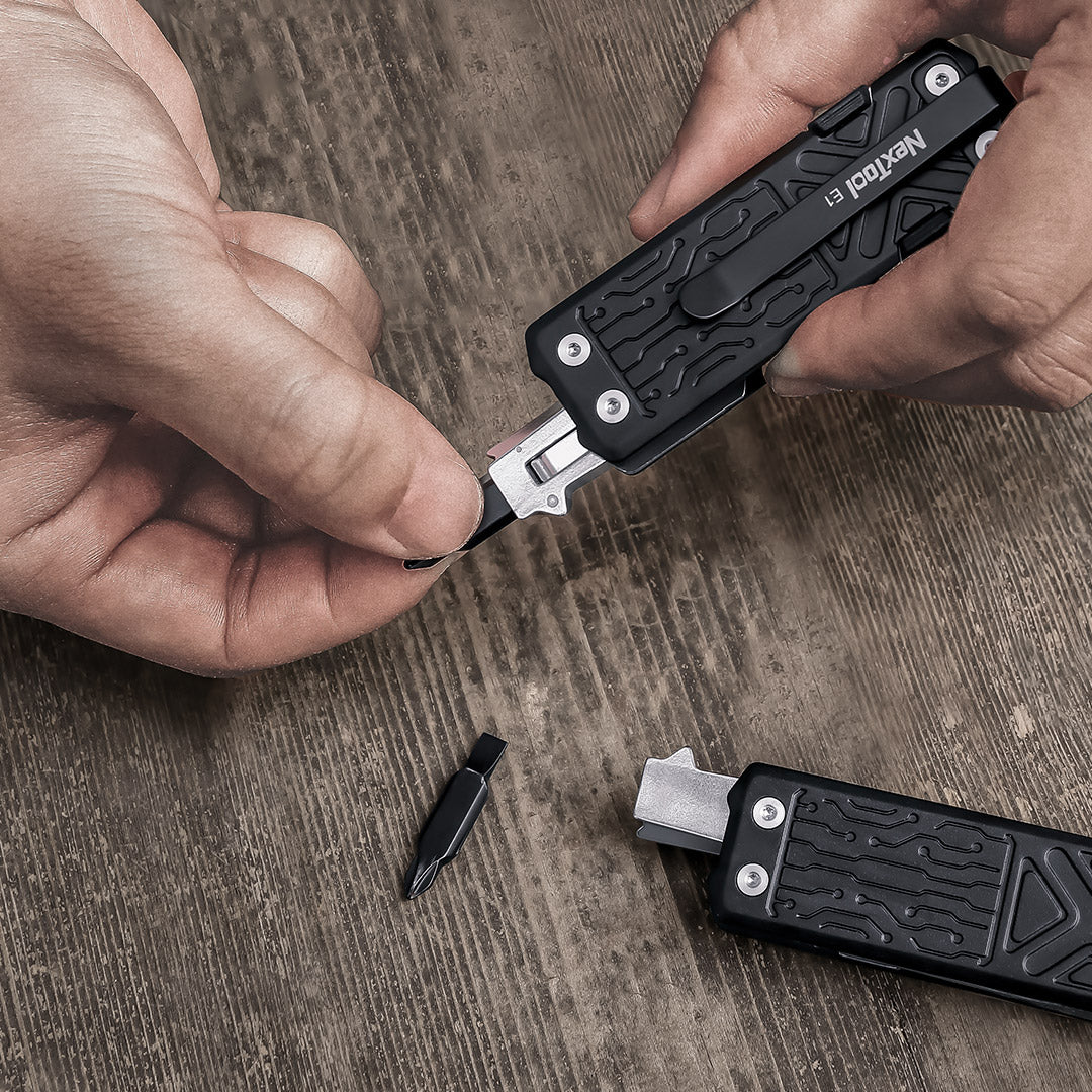 NexTool Pocket Tool E1 Black Aluminium Multi-Tool with 10 Functions