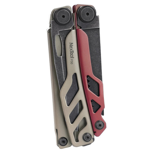 NexTool F30 Flagship Pro Red / Brown Stonewashed Multi-Tool 16 Functions with Nylon Pouch