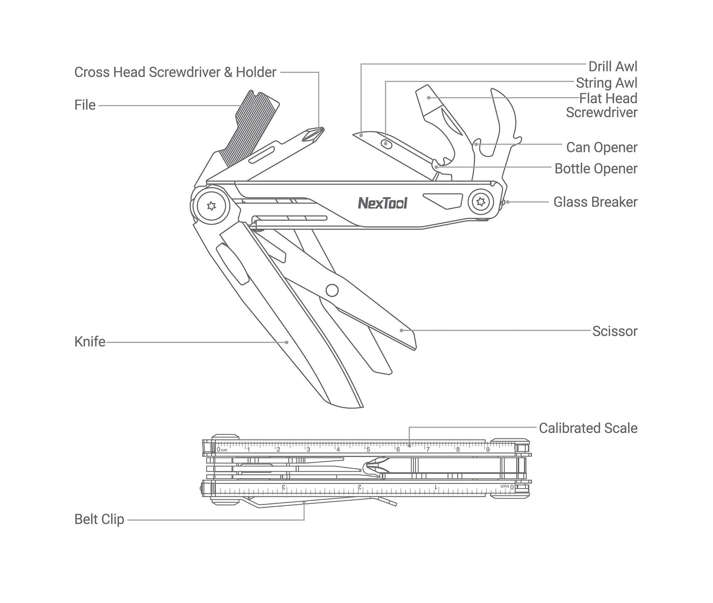 NexTool Knight EDC Multi-Tool Folding Knife with 12 Functions