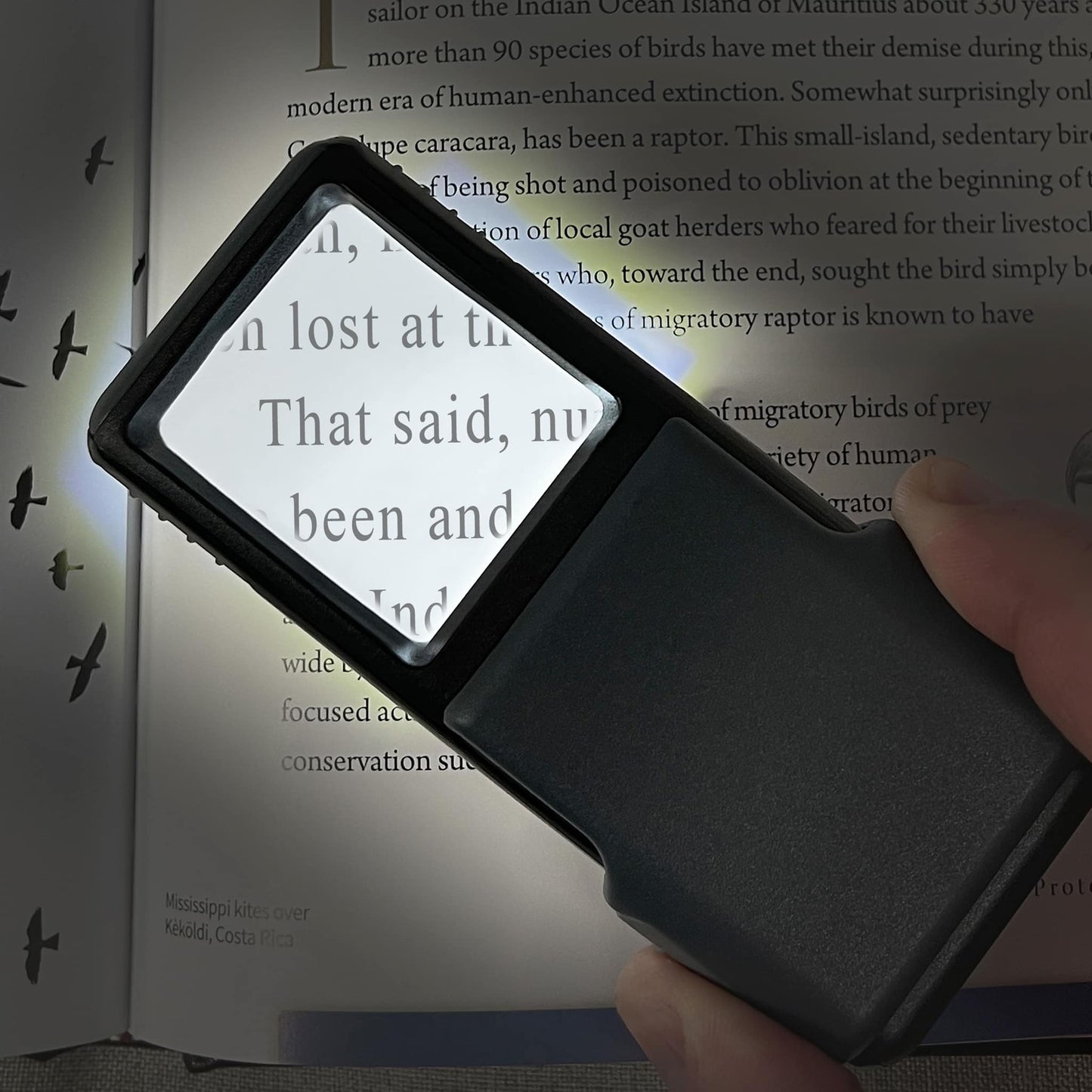 Carson MiniBrite™ 5x Power LED Lighted Slide-Out Aspheric Magnifier, Protective Sleeve PO-55