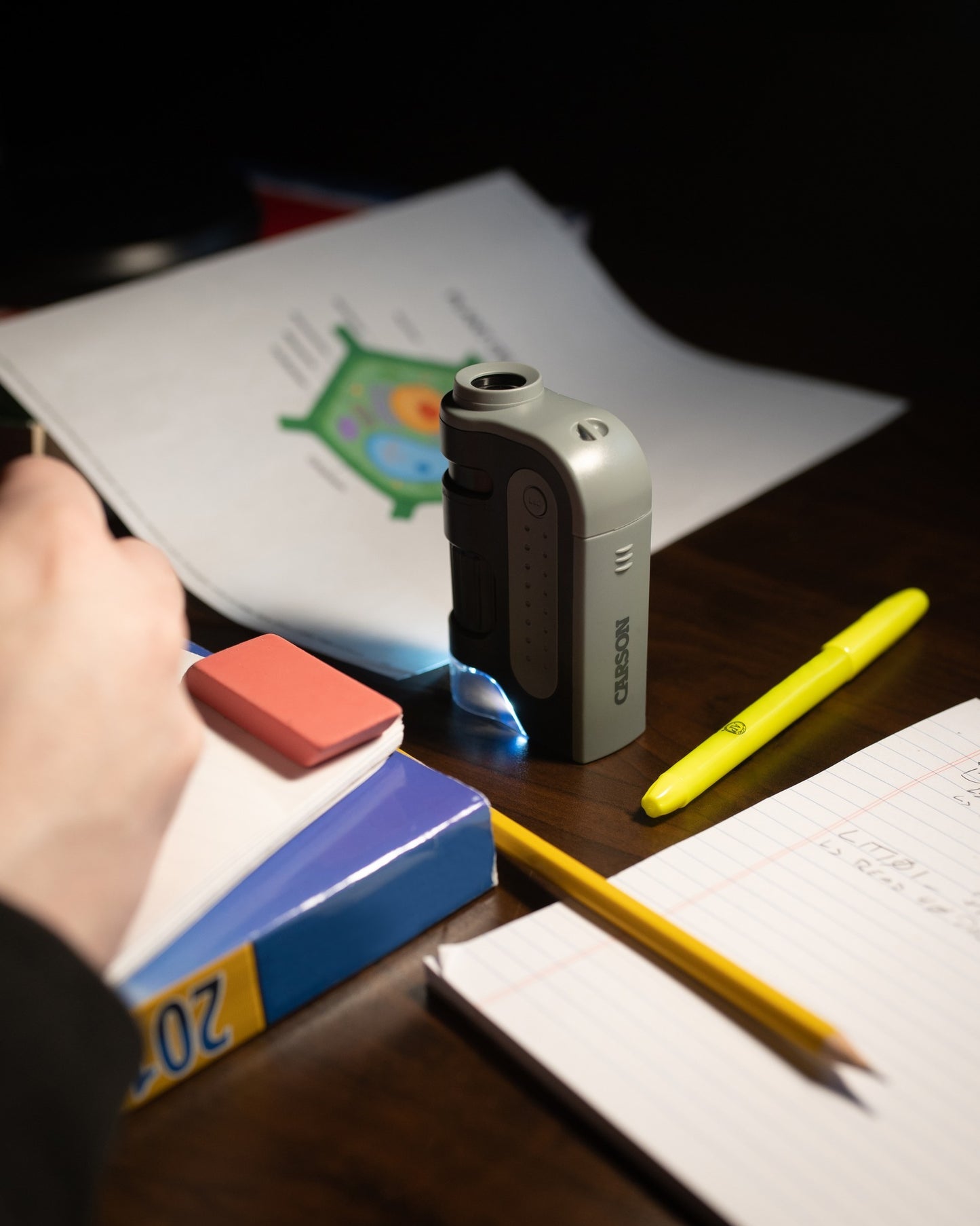 Carson MicroBrite™ Plus 60x-120x LED Lighted Zoom Pocket Microscope MM-300