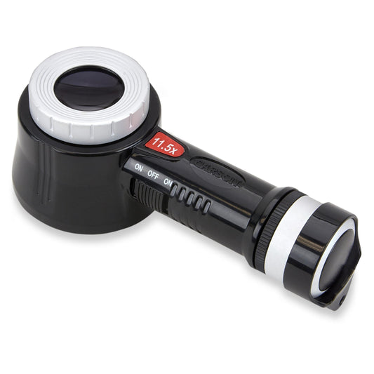 Carson PRO Series MeasureLoupe™ 11.5x Power LED/UV Lighted Loupe Magnifier with Reticle CP-45