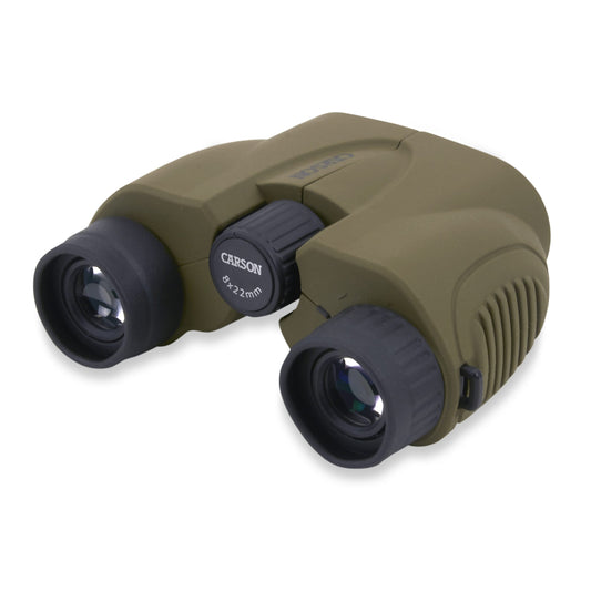 Carson Hornet™ 8x22mm Porro Prism Compact Lightweight Binoculars Olive Green HT-822