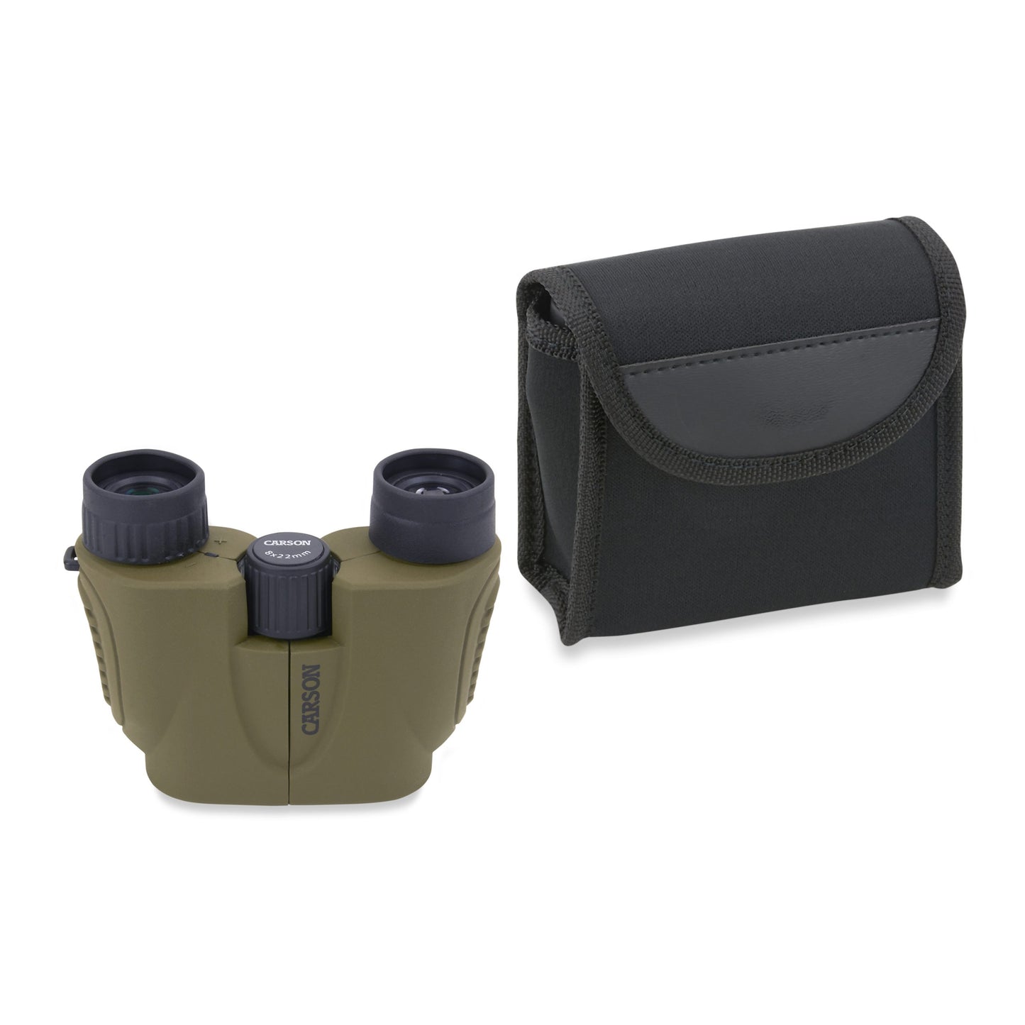 Carson Hornet™ 8x22mm Porro Prism Compact Lightweight Binoculars Olive Green HT-822