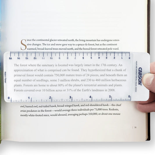 Carson MagniMark™ Fresnel 3x Power Page Magnifier with 6″ Ruler MM-22