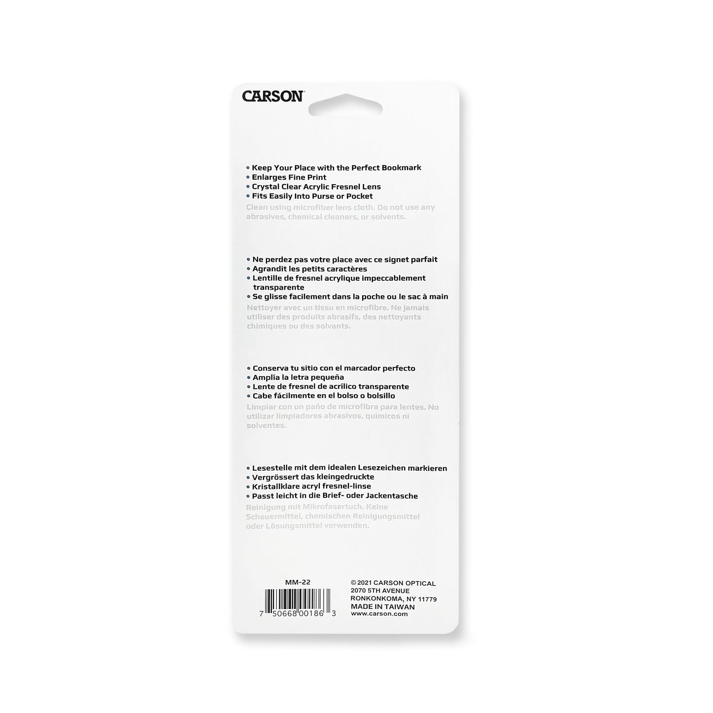 Carson MagniMark™ Fresnel 3x Power Page Magnifier with 6″ Ruler MM-22