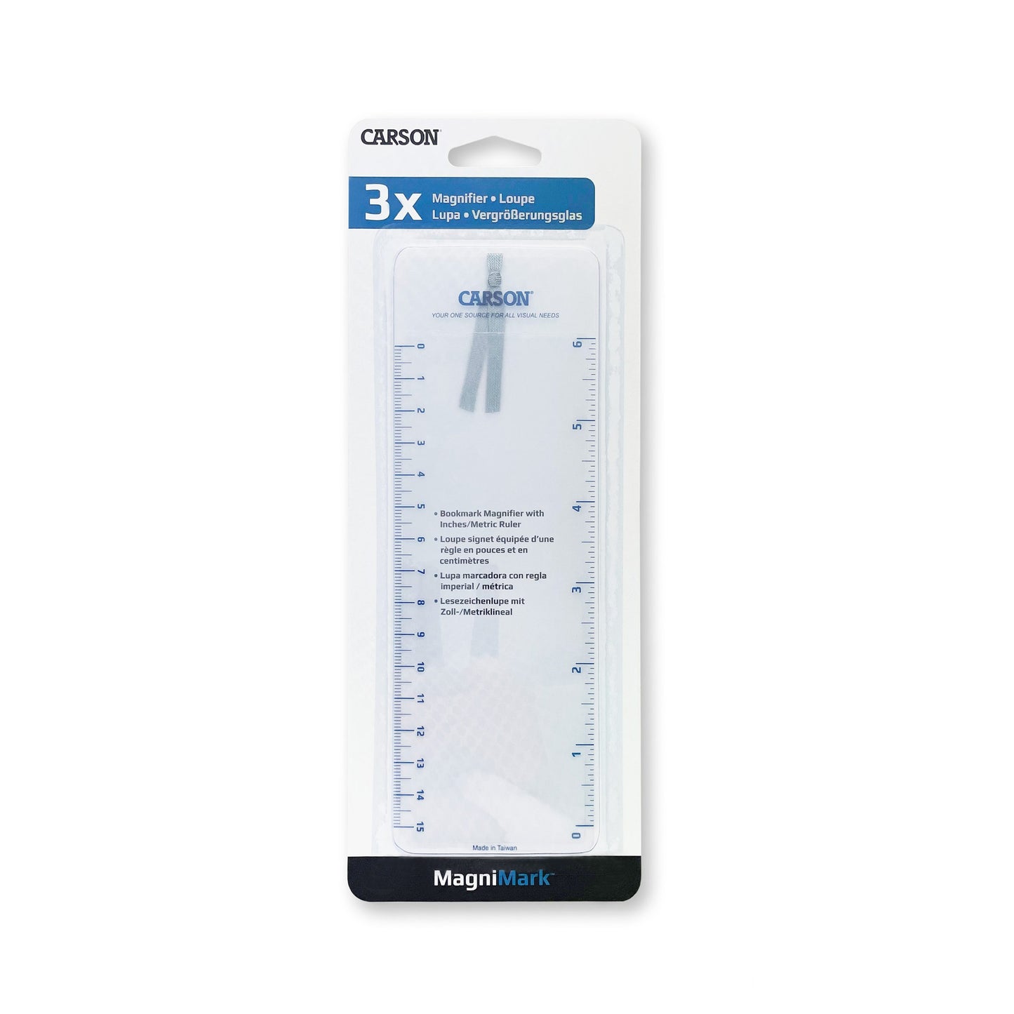 Carson MagniMark™ Fresnel 3x Power Page Magnifier with 6″ Ruler MM-22