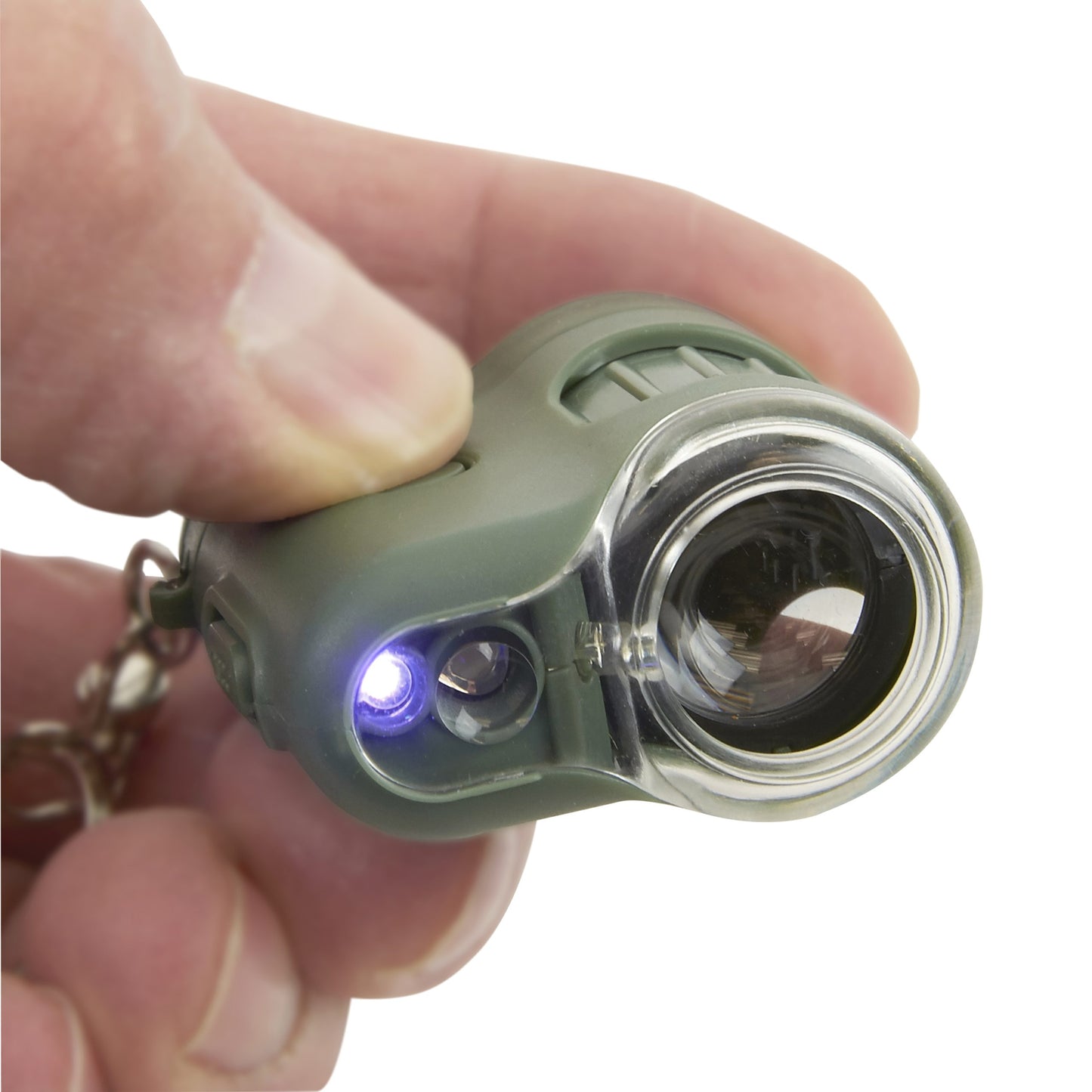 Carson MicroMini™ 20x LED Lighted Pocket Microscope, Built-In UV, LED Flashlight, Green MM-280G