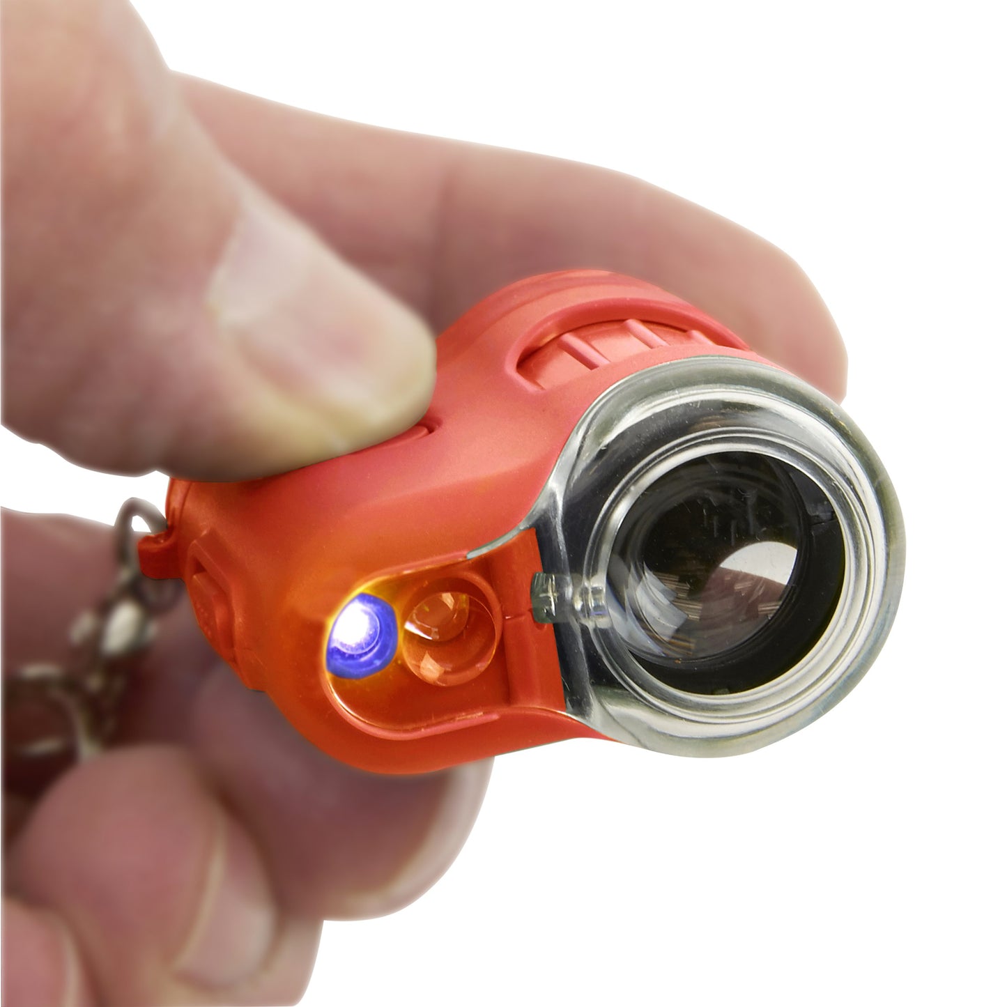 Carson MicroMini™ 20x LED Lighted Pocket Microscope, Built-In UV, LED Flashlight, Orange MM-280O