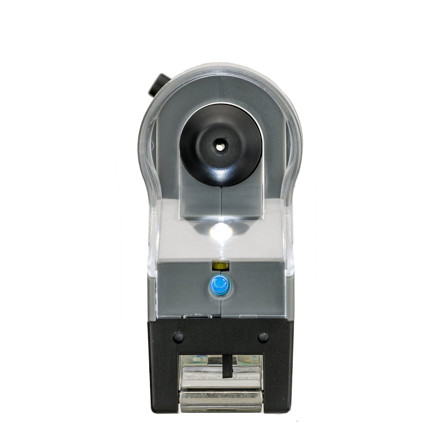 Carson MicroFlip™ 100x-250x LED, UV Lighted Pocket Microscope, Flip Down Slide Base, Smartphone Digiscoping Clip MP-250