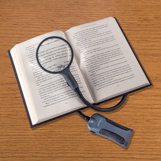 Carson BoaMag™ 2.5x Power 90mm LED Lighted Flexible Hands-Free / Neck Magnifier with Flashlight SM-22