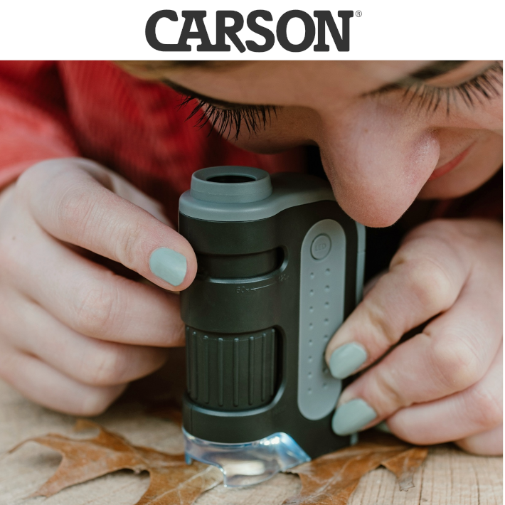 Carson MicroFlip™ 100x-250x LED and UV Lighted Pocket Microscope