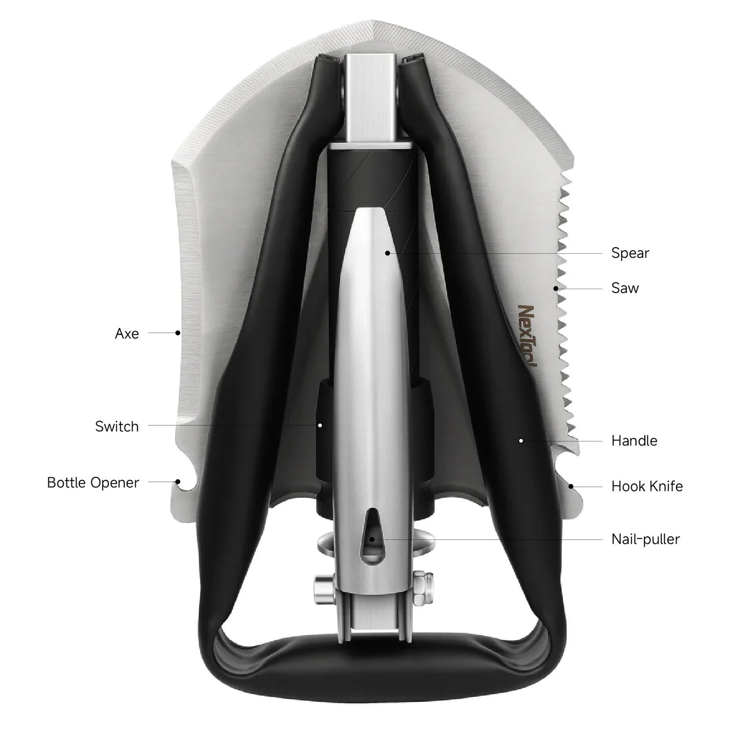 NexTool Multi Functional Folding Shovel with Aluminium Alloy Handle