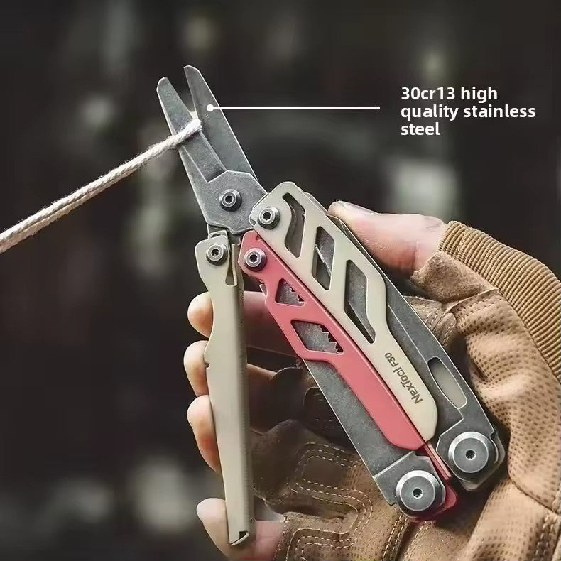 NexTool F30 Flagship Pro Red / Brown Stonewashed Multi-Tool 16 Functions with Nylon Pouch