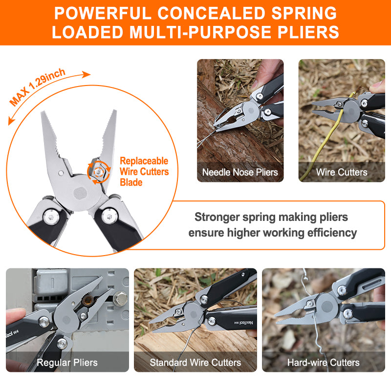 NexTool Adjustable Wrench W4 Multi-Tool Pliers 11 Functions with Pouch