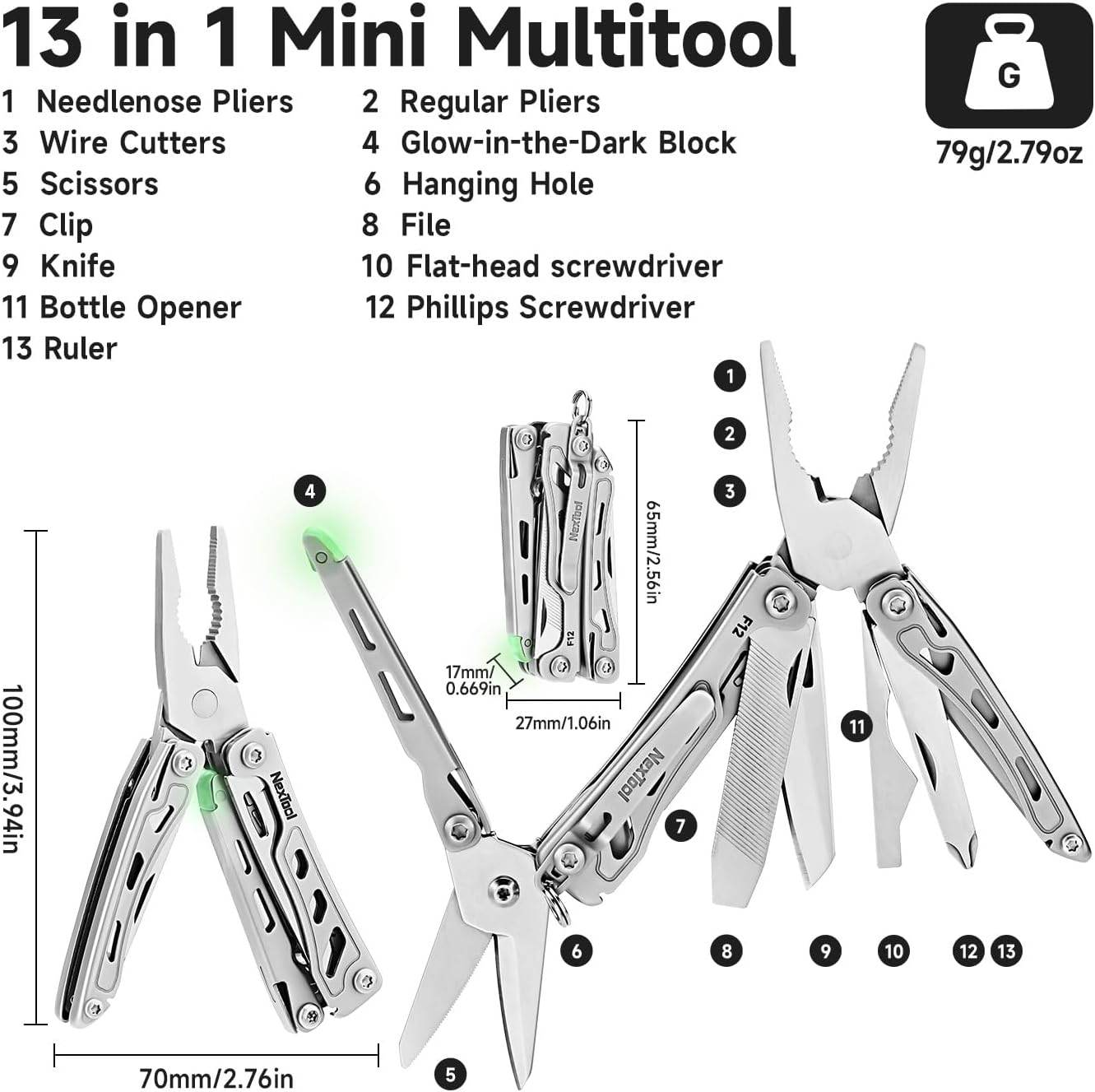 NexTool Mini Flagship F12 Compact Multi-Tool with 13 Functions
