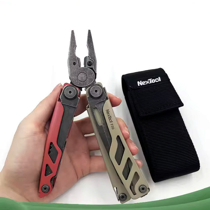NexTool F30 Flagship Pro Red / Brown Stonewashed Multi-Tool 16 Functions with Nylon Pouch