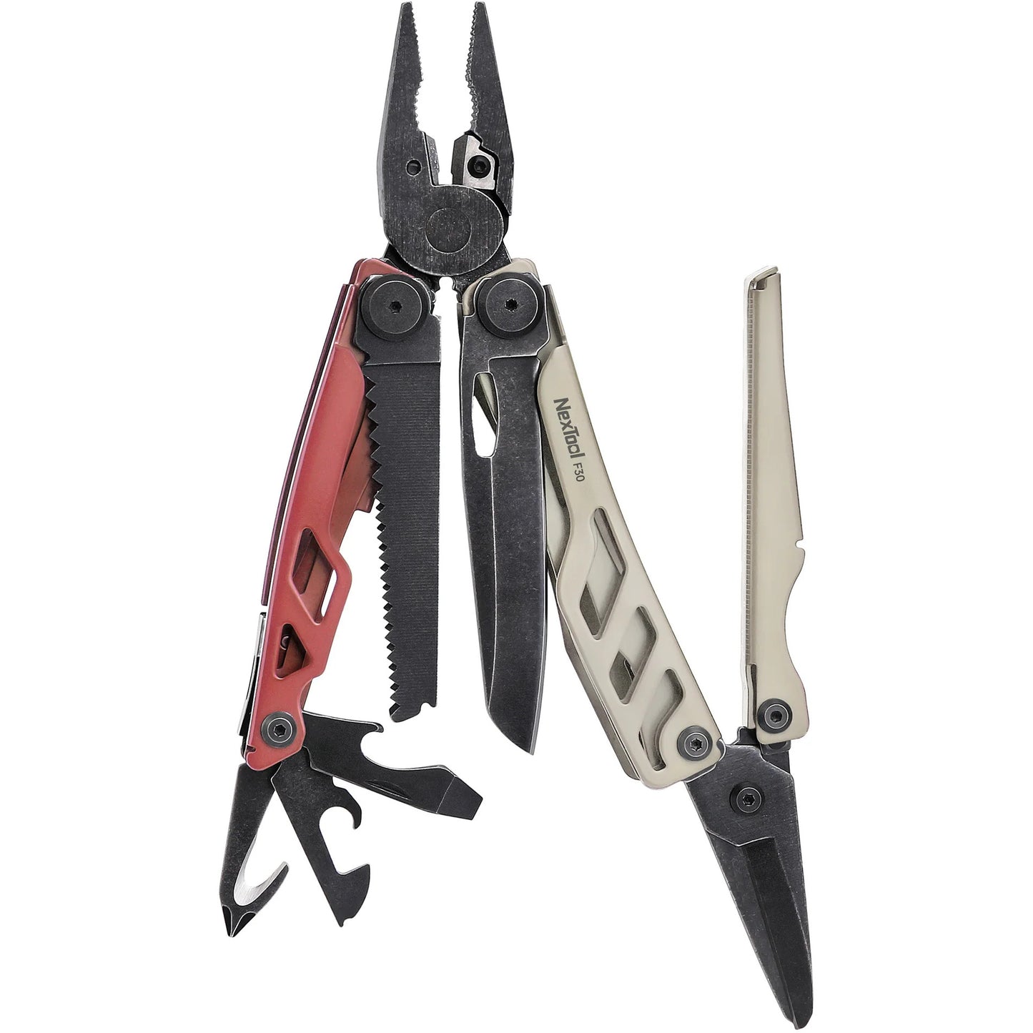 NexTool F30 Flagship Pro Red / Brown Stonewashed Multi-Tool 16 Functions with Nylon Pouch