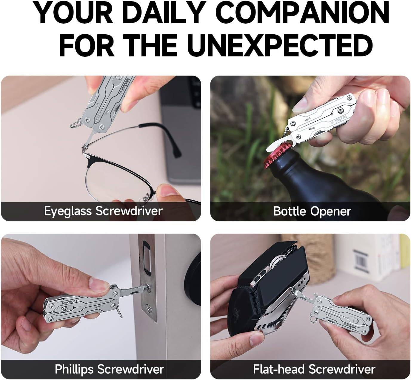 NexTool Micro Sailor Scissors S0 Bladeless Slim Keychain Multi-Tool 8 Functions