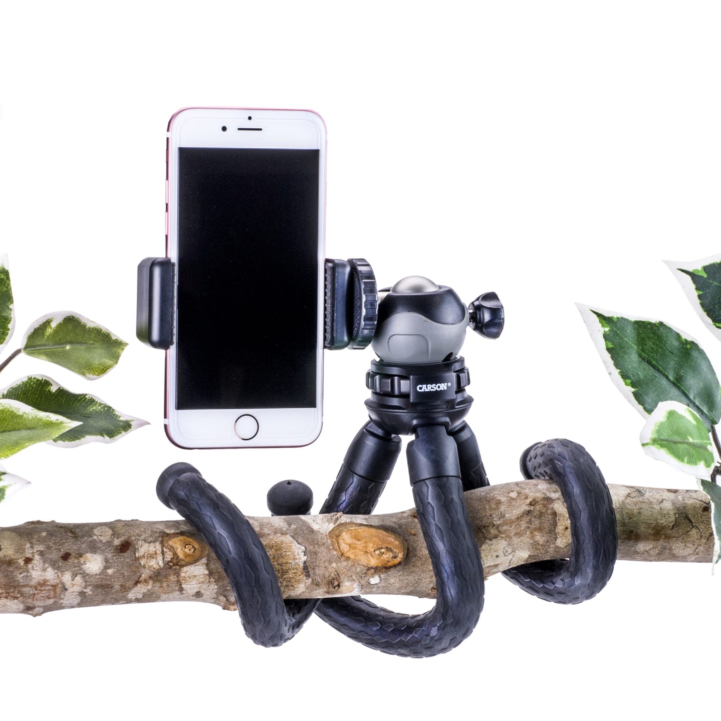 Carson BoaPod™ Flexible Leg Travel Tripod, Universal Smartphone Adapter, Remote Shutter Button TR-050