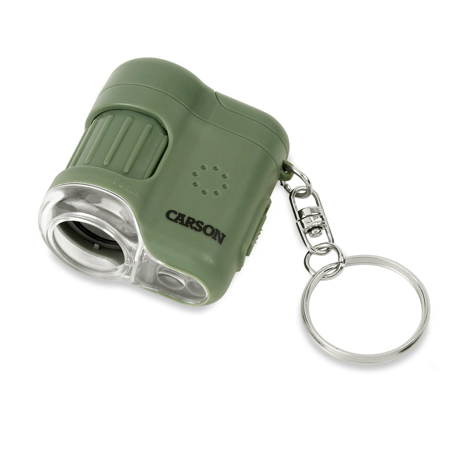 Carson MicroMini™ 20x LED Lighted Pocket Microscope, Built-In UV, LED Flashlight, Green MM-280G