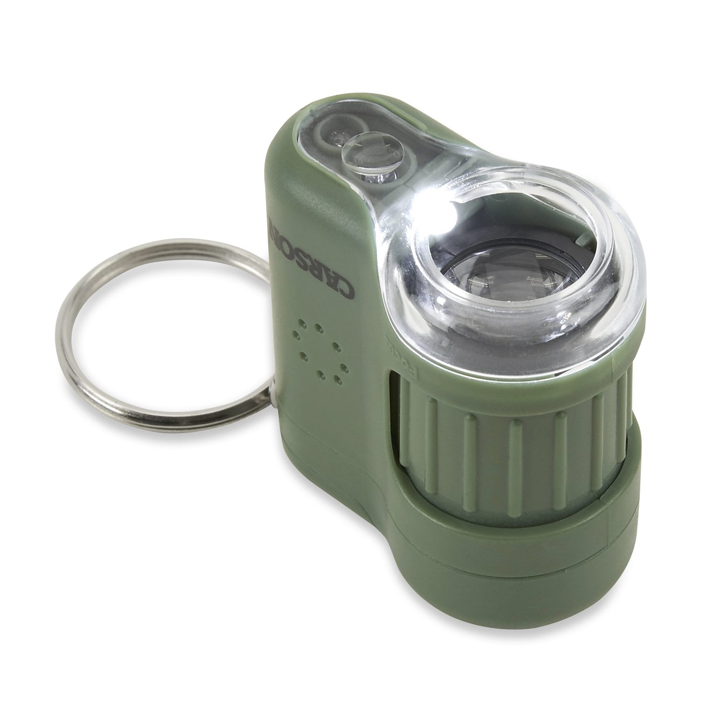 Carson MicroMini™ 20x LED Lighted Pocket Microscope, Built-In UV, LED Flashlight, Green MM-280G